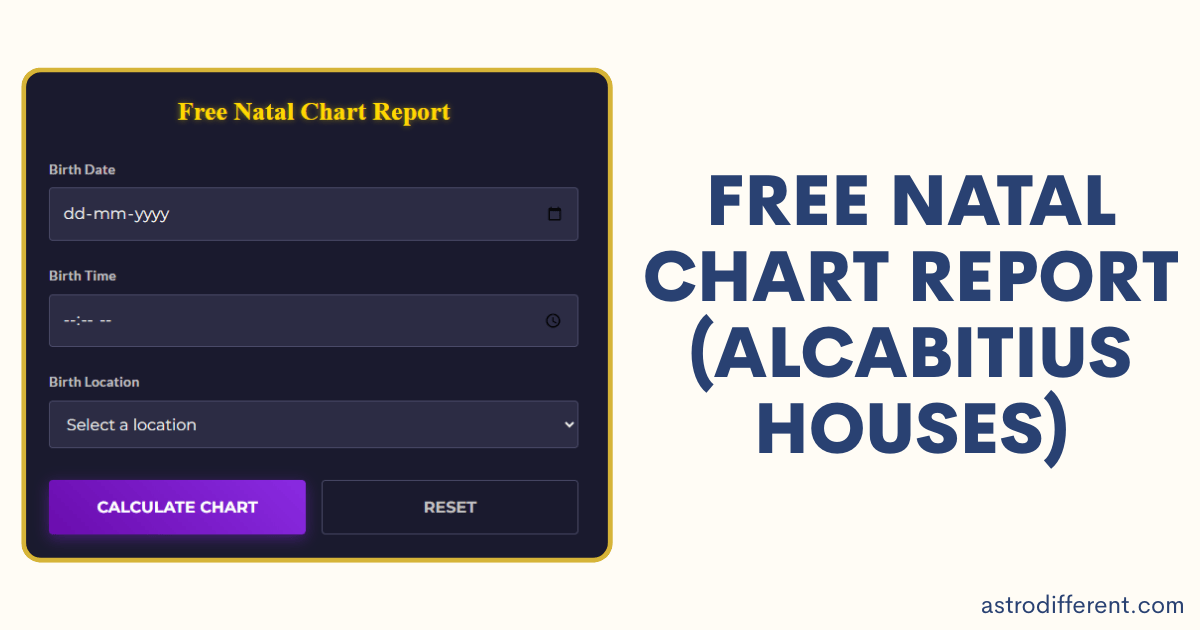 Free Natal Chart Report (Alcabitius Houses)