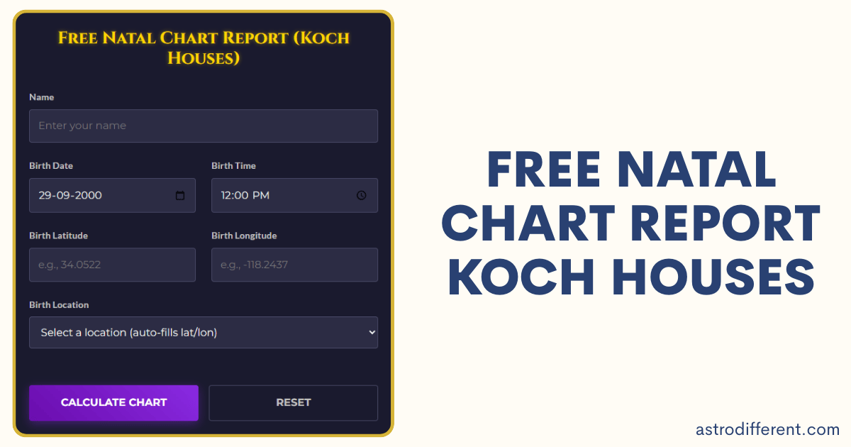 Free Natal Chart Report Koch Houses