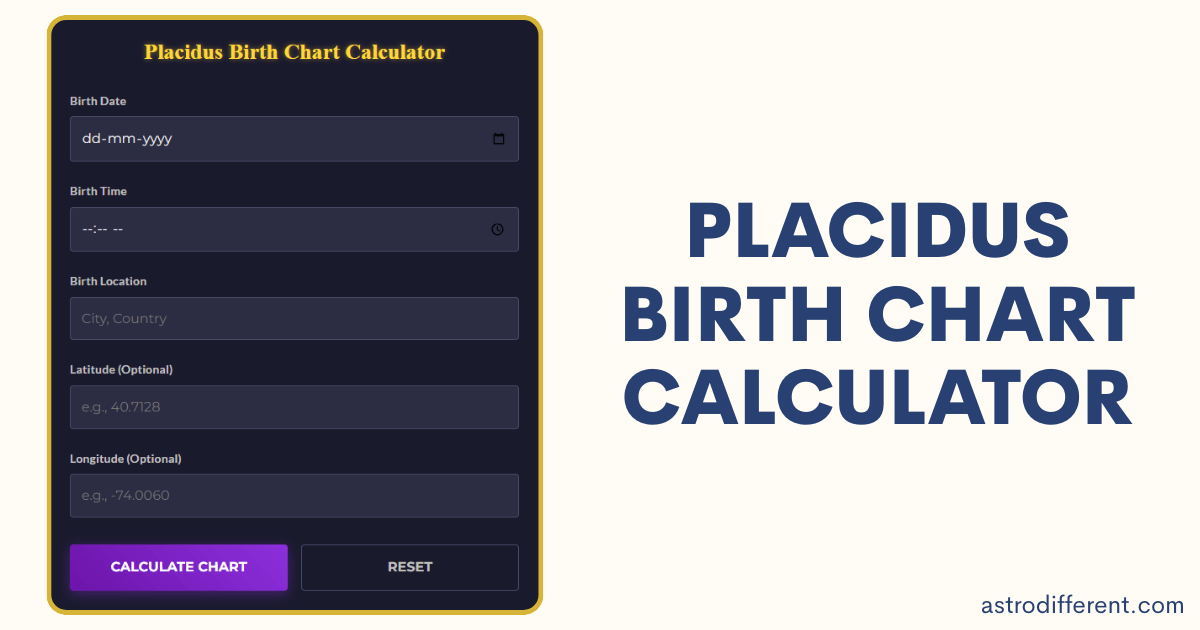 Placidus Birth Chart Calculator