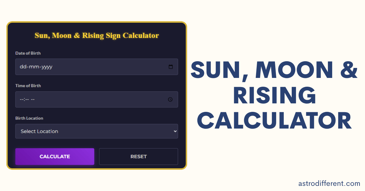 Sun, Moon & Rising Calculator