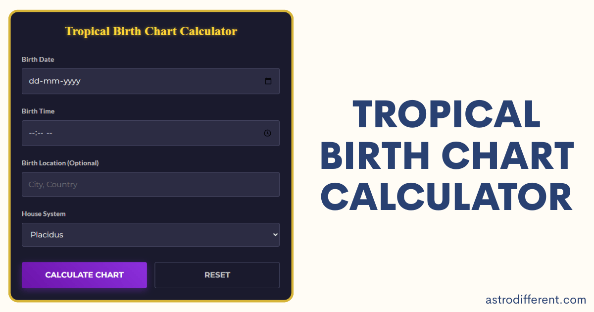 Tropical Birth Chart Calculator