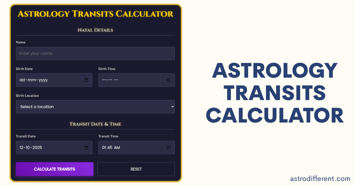 Astrology Transits Calculator