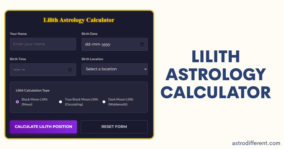 Lilith Astrology Calculator