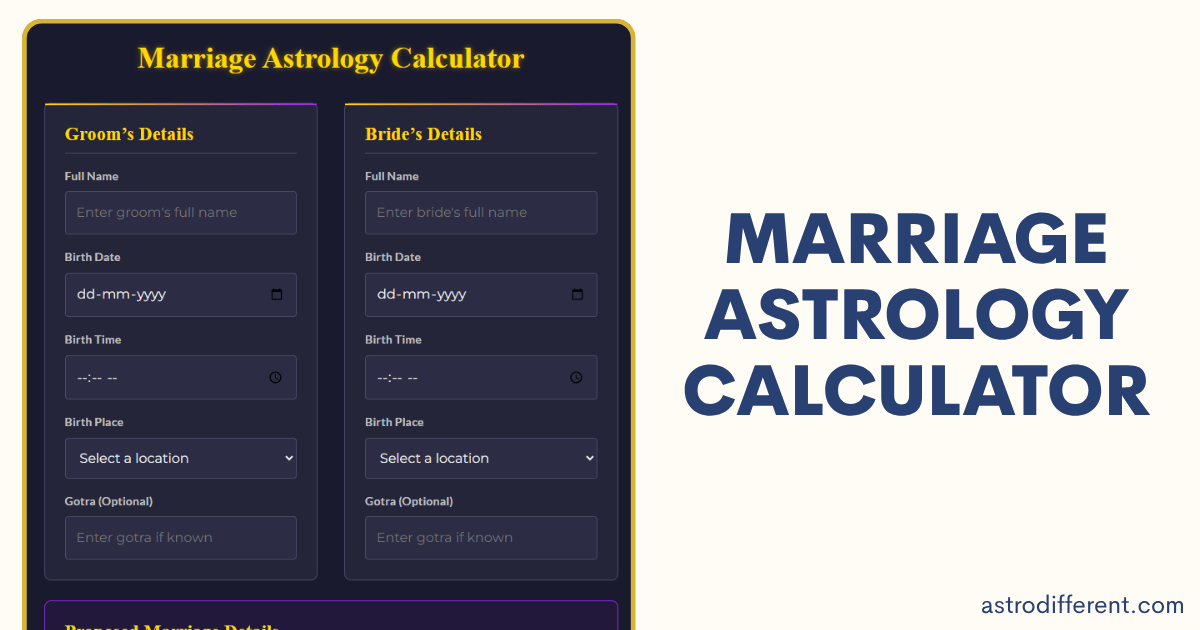 Marriage Astrology Calculator