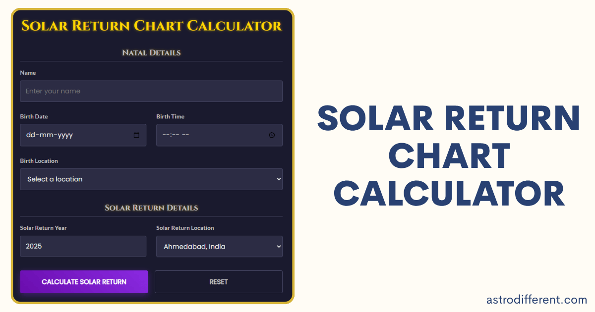 Solar Return Chart Calculator