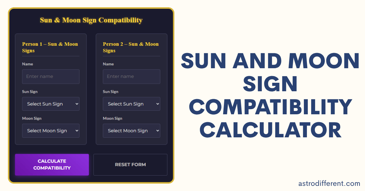 Sun and Moon Sign Compatibility Calculator