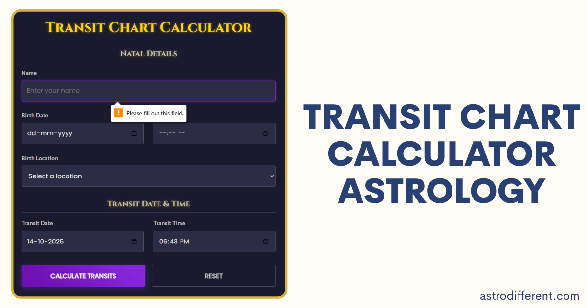 Transit Chart Calculator Astrology