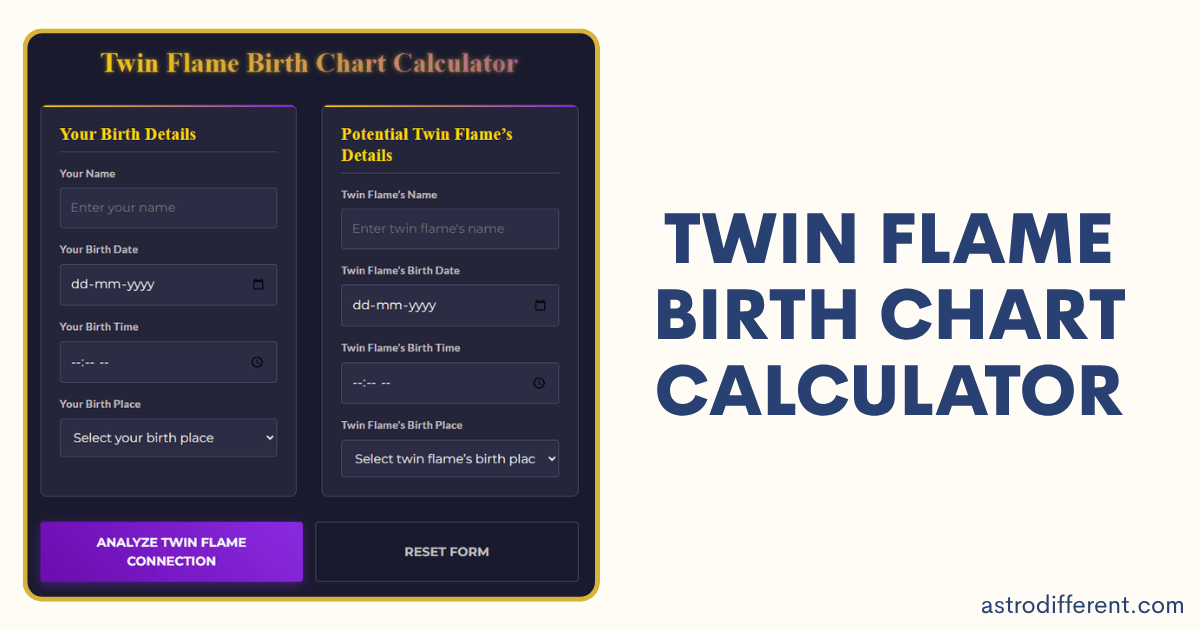 Twin Flame Birth Chart Calculator