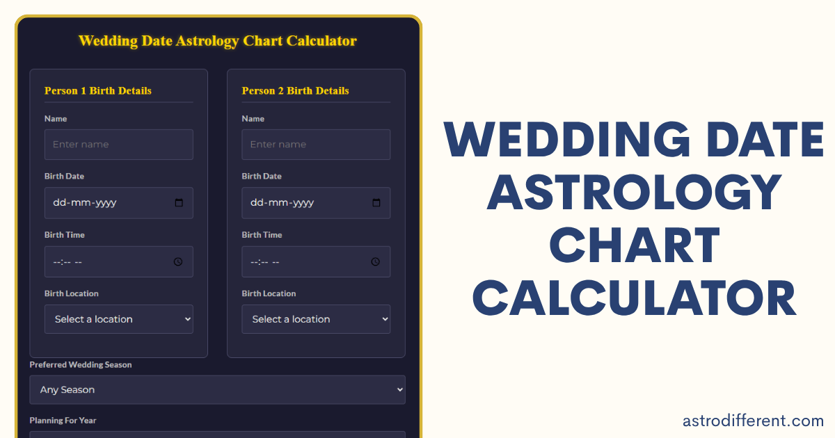 Wedding Date Astrology Chart Calculator