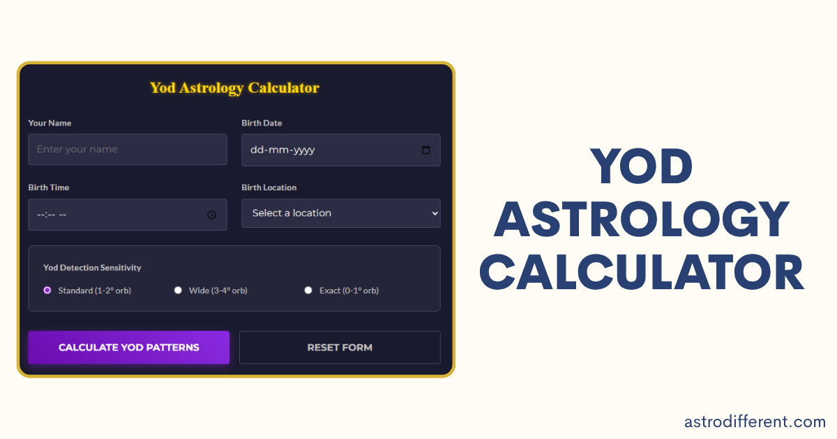 Yod Astrology Calculator