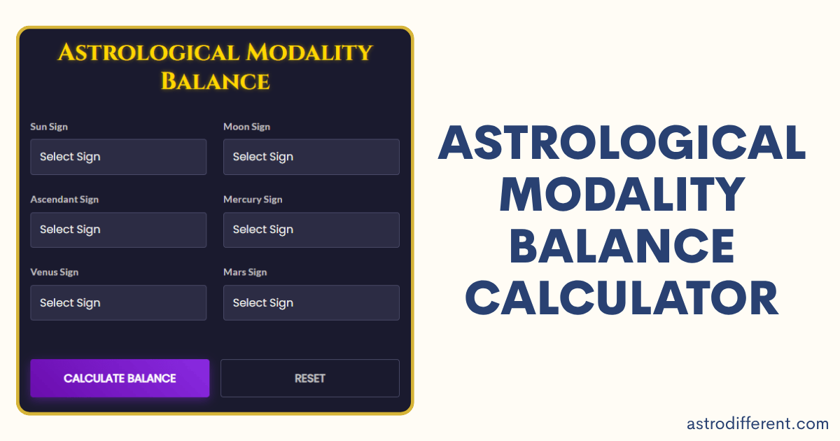 Astrological Modality Balance Calculator