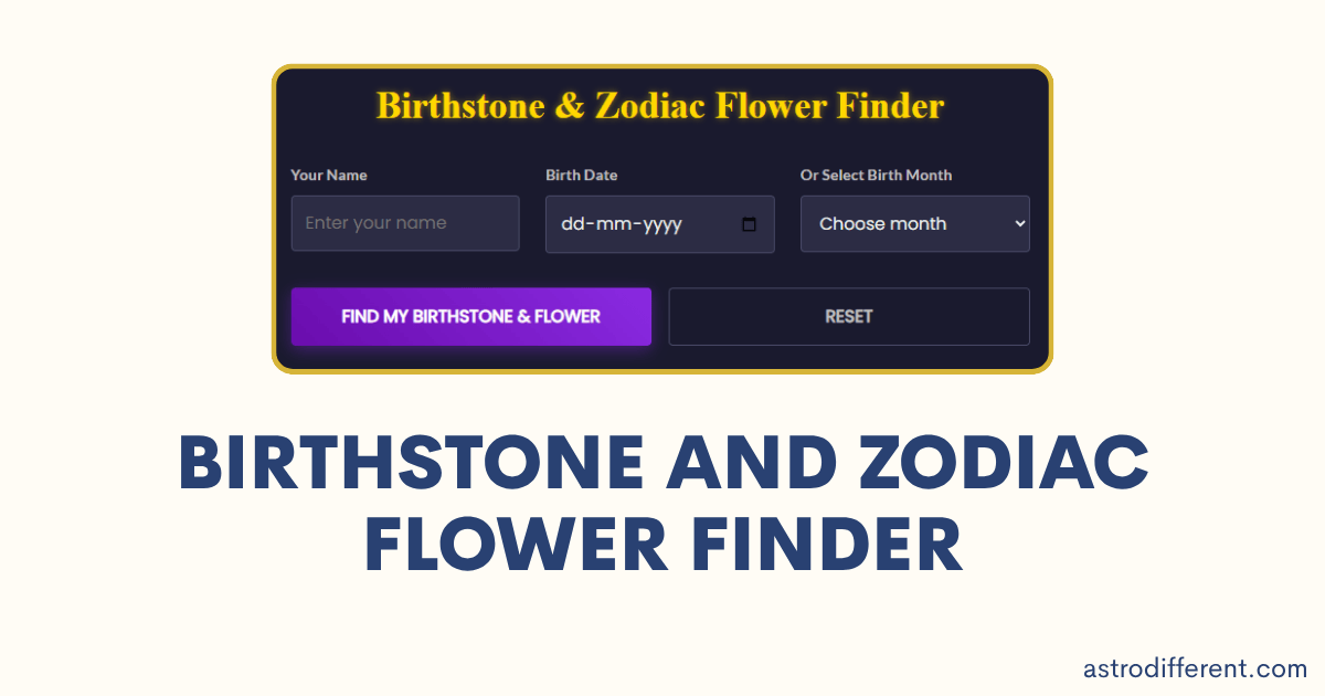 Birthstone And Zodiac Flower Finder
