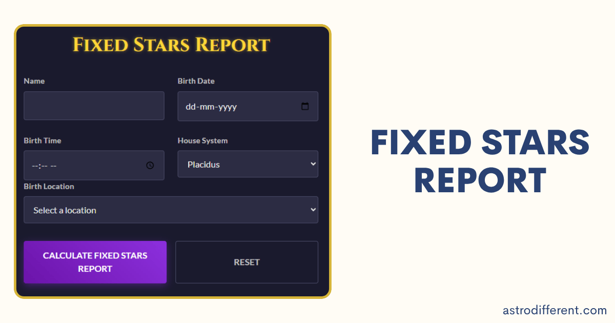 Fixed Stars Report