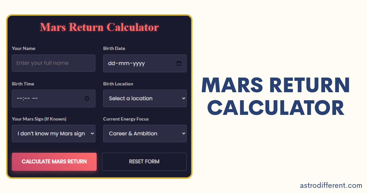 Mars Return Calculator