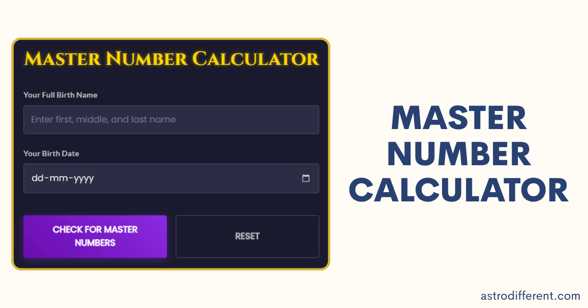 Master Number Calculator