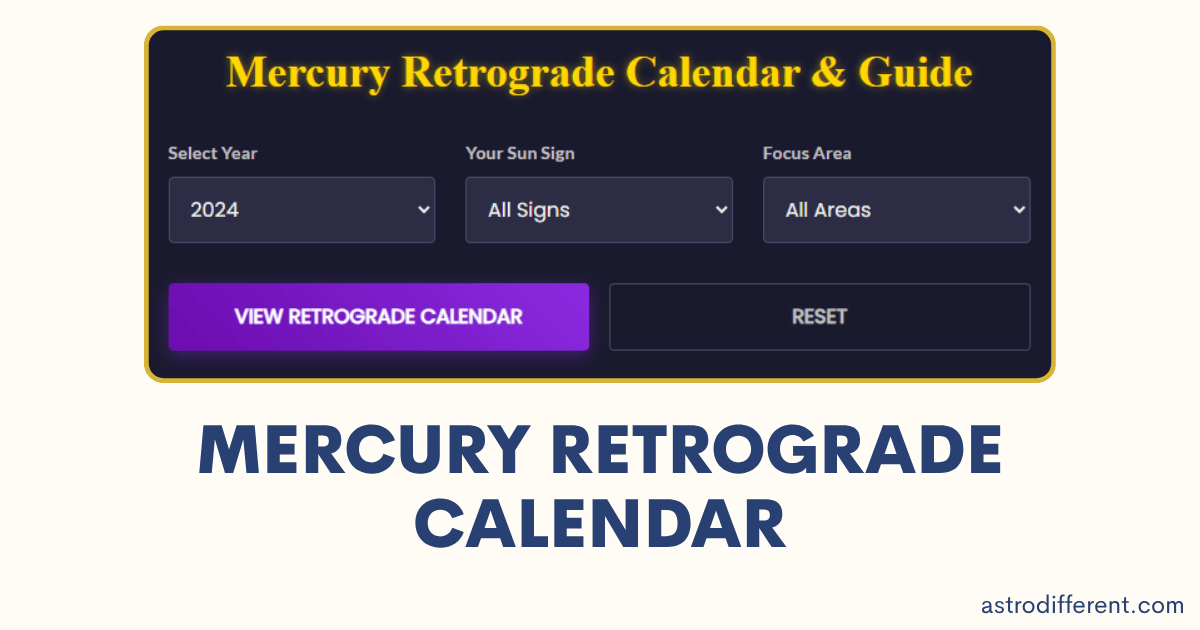 Mercury Retrograde Calendar
