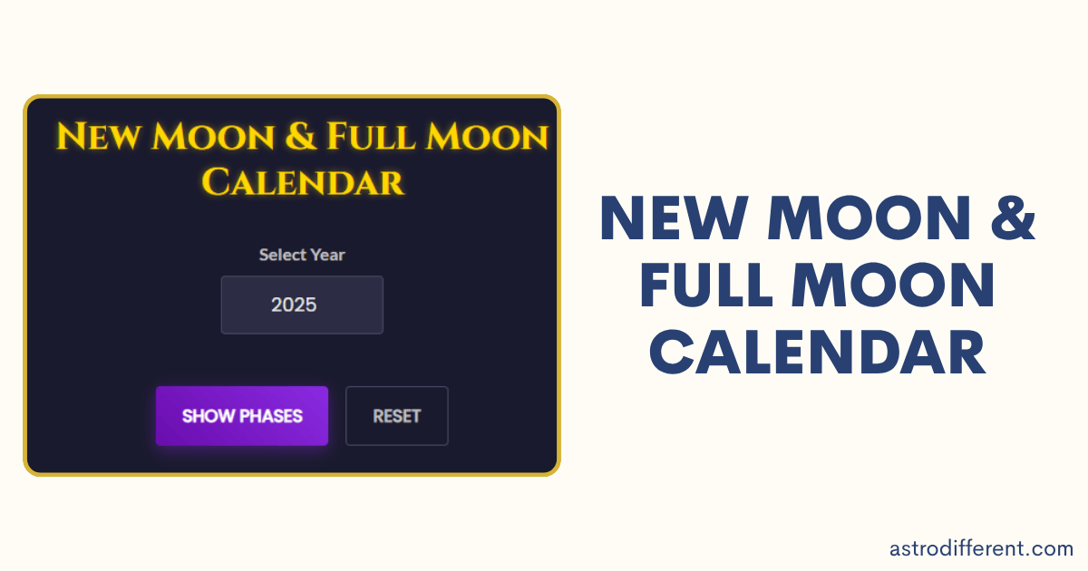 New Moon & Full Moon Calendar
