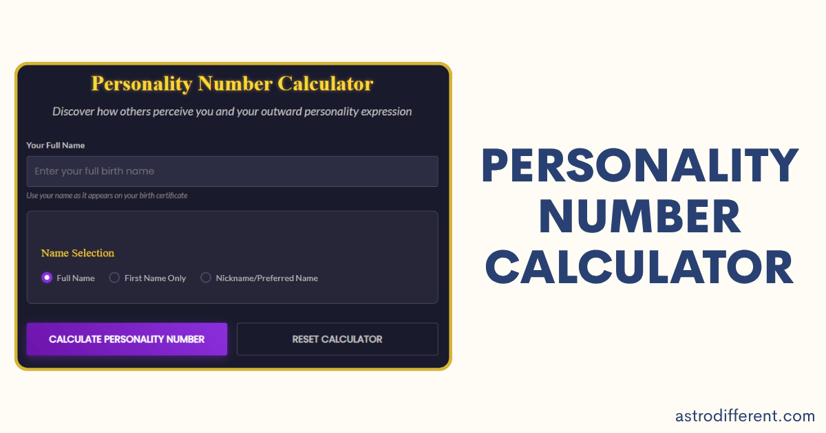 Personality Number Calculator