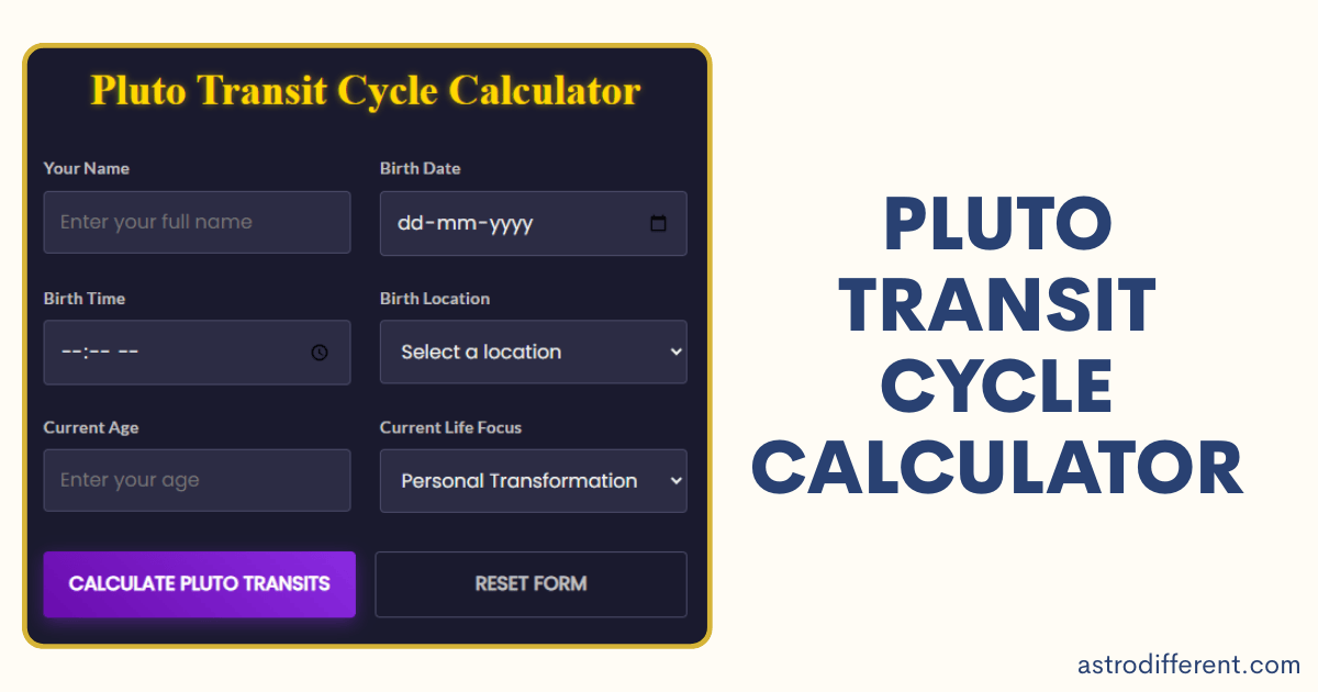 Pluto Transit Cycle Calculator