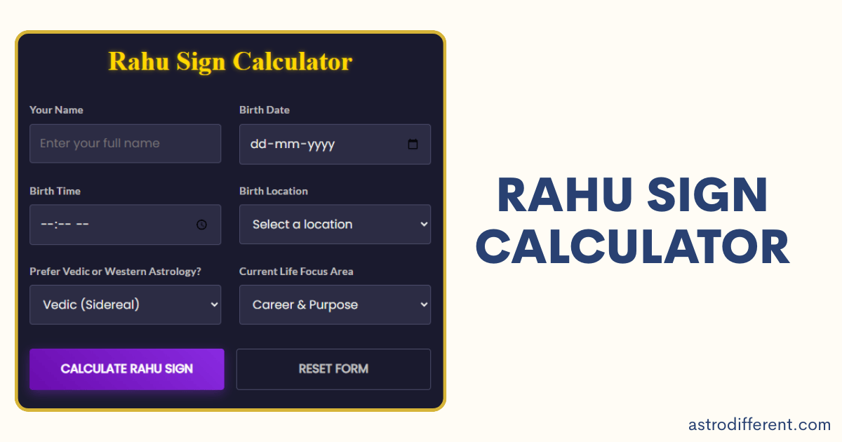 Rahu Sign Calculator