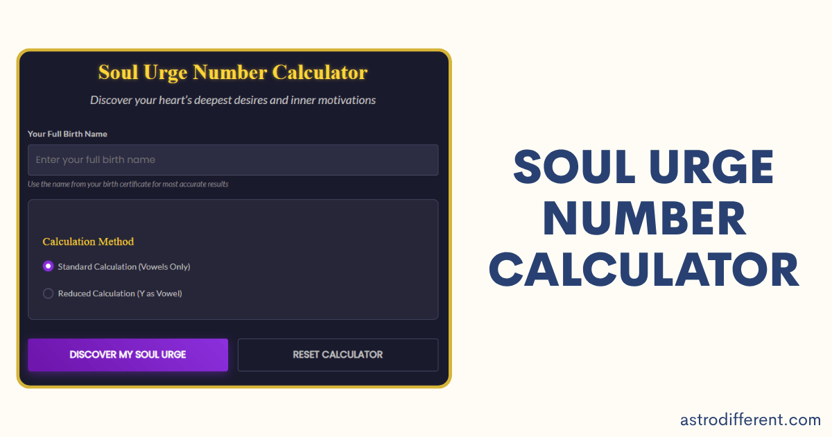Soul Urge Number Calculator