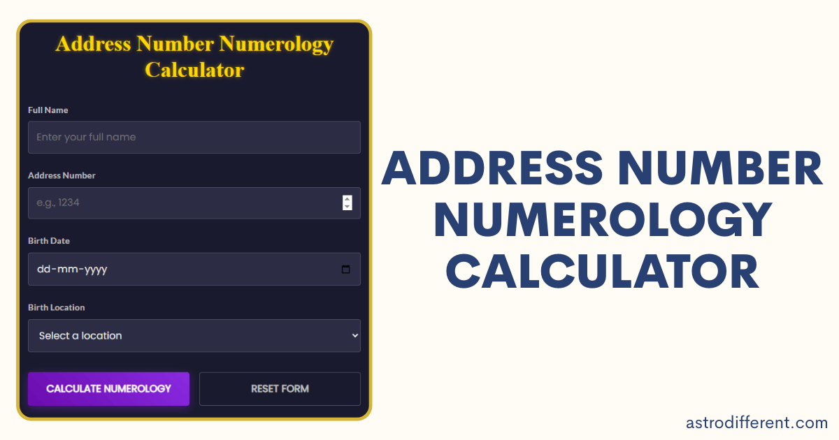Address Number Numerology Calculator