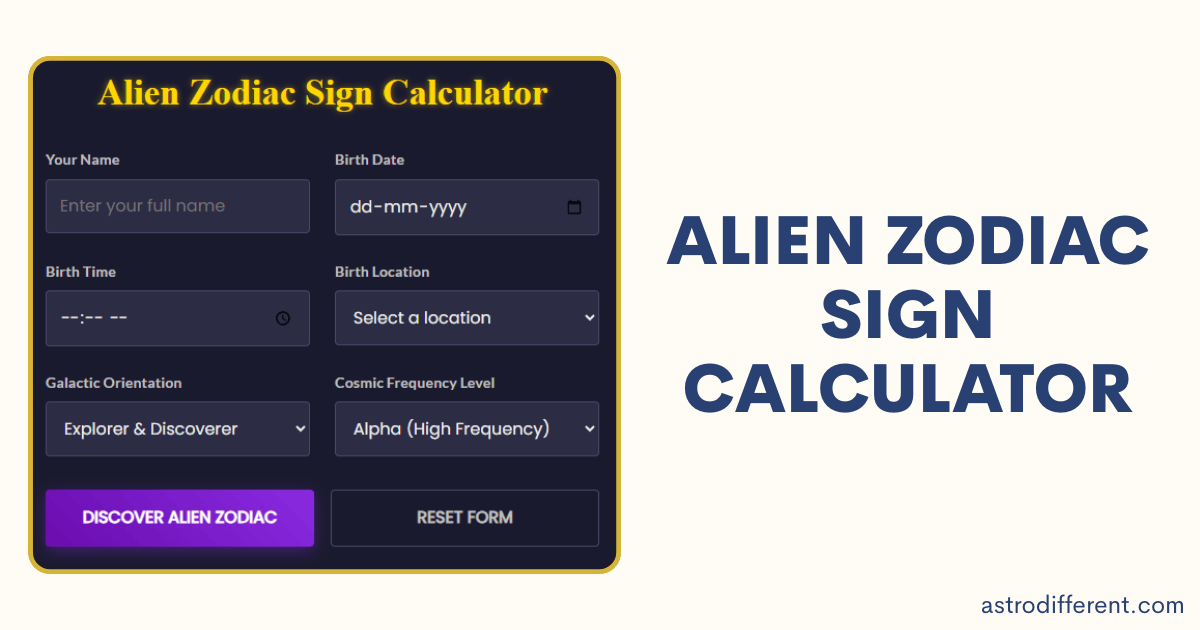 Alien Zodiac Sign Calculator
