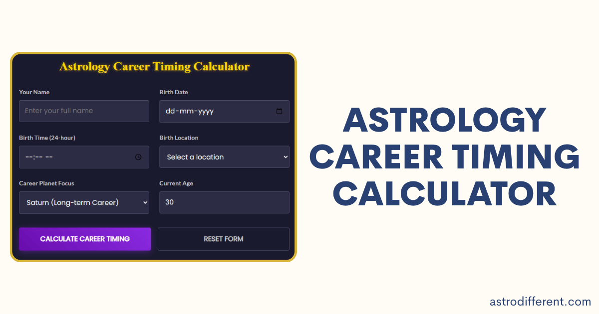 Astrology Career Timing Calculator