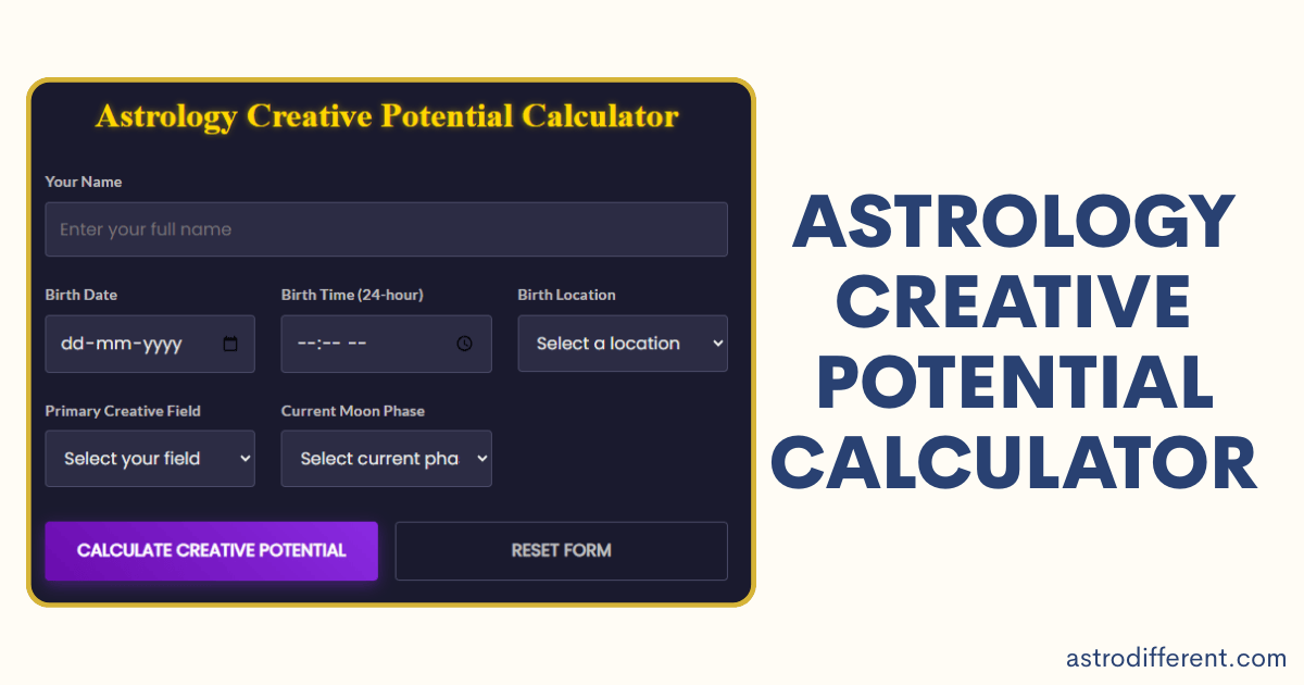 Astrology Creative Potential Calculator