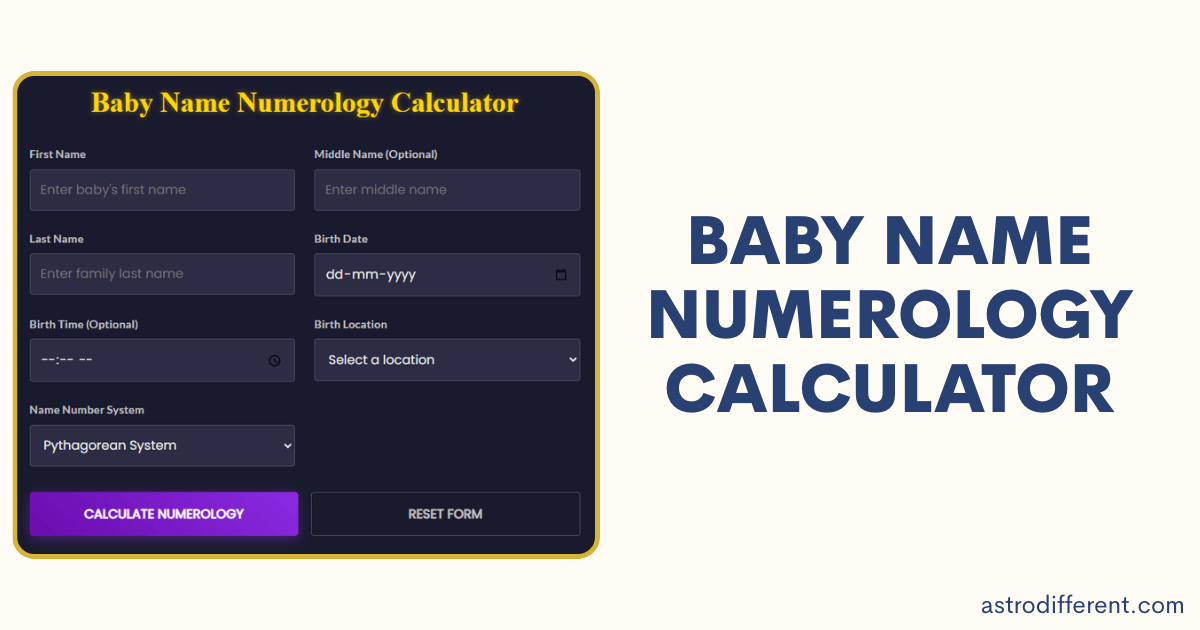 Baby Name Numerology Calculator