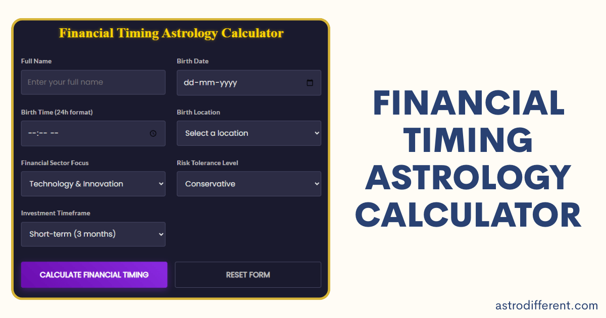 Financial Timing Astrology Calculator