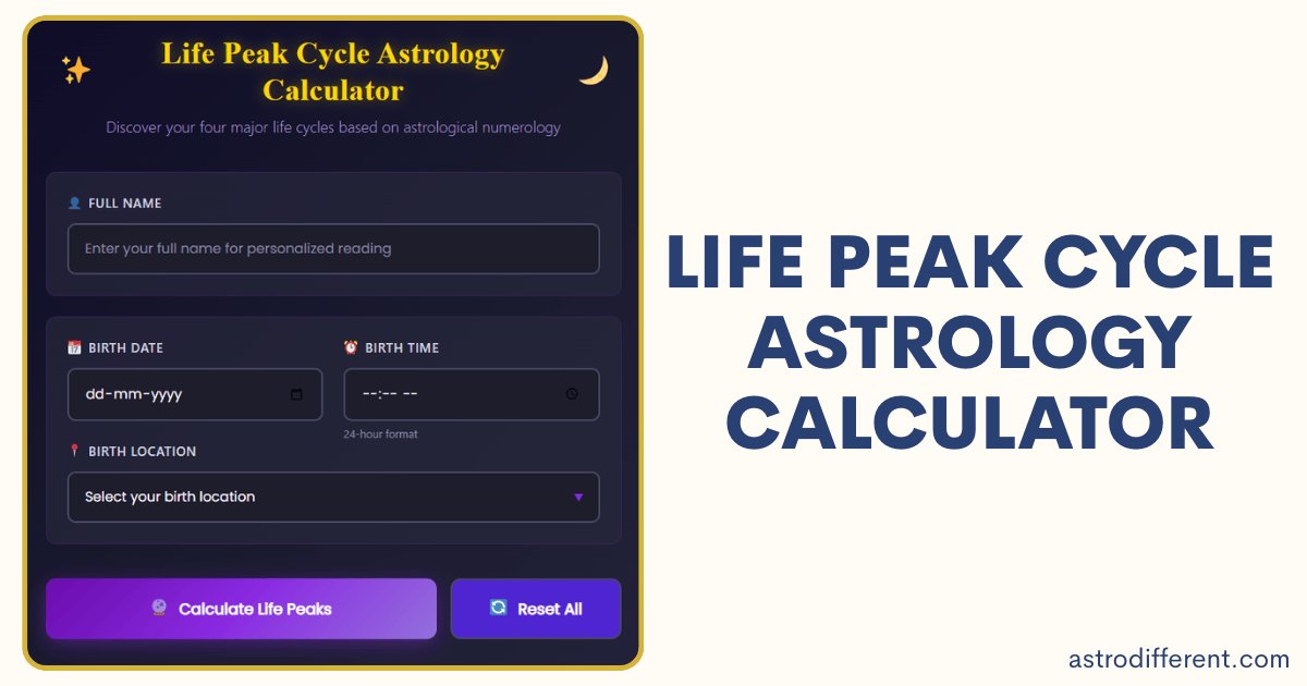 Life Peak Cycle Astrology Calculator