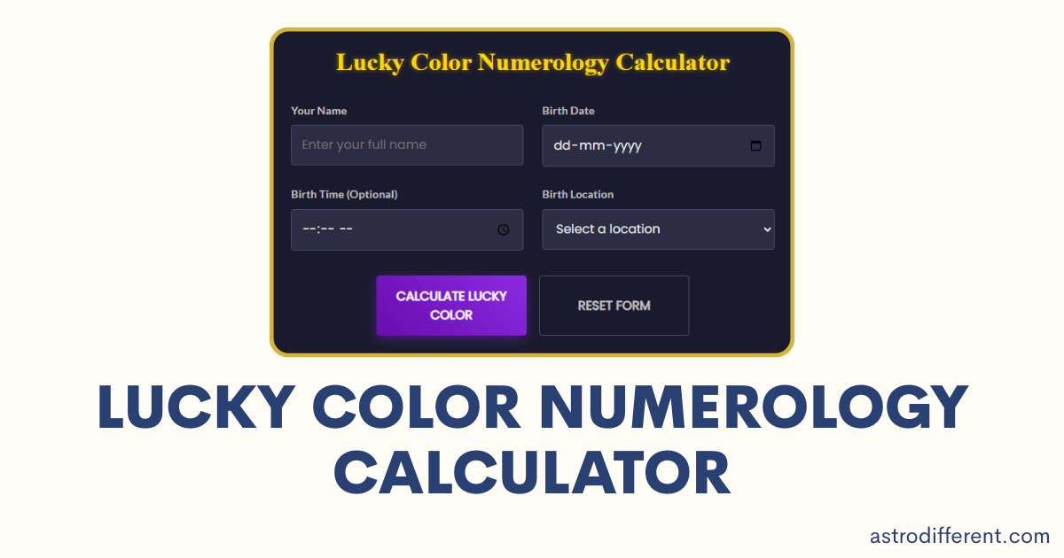Lucky Color Numerology Calculator