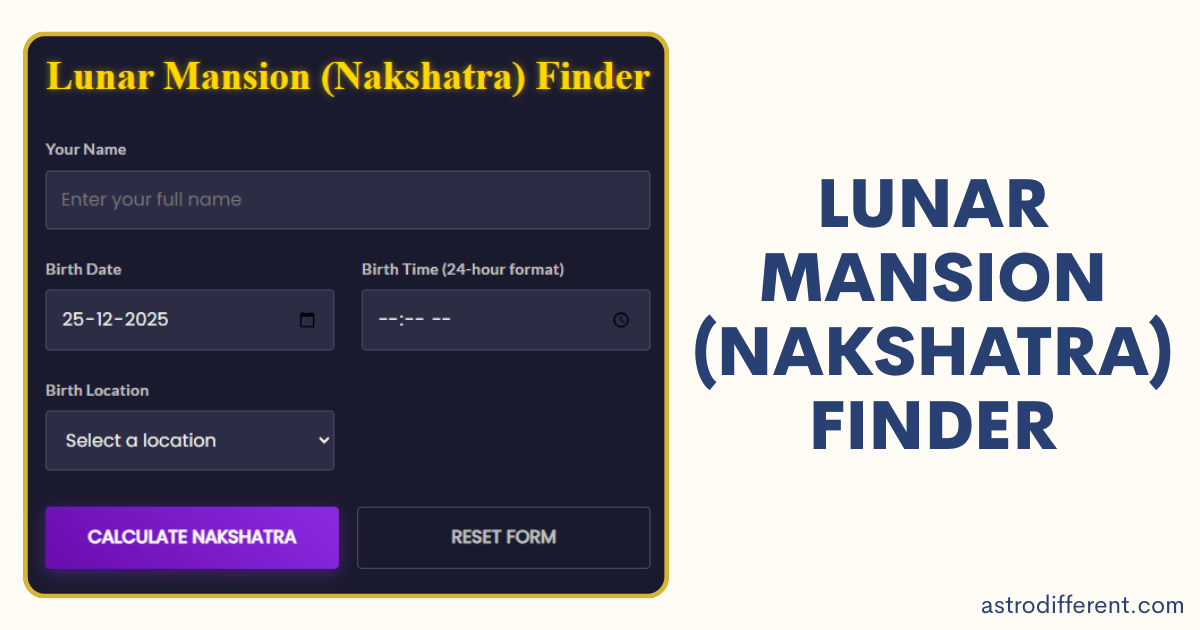 Lunar Mansion (Nakshatra) Finder