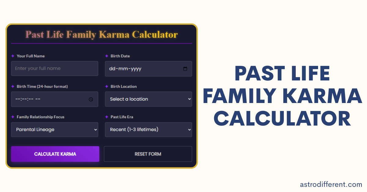 Past Life Family Karma Calculator