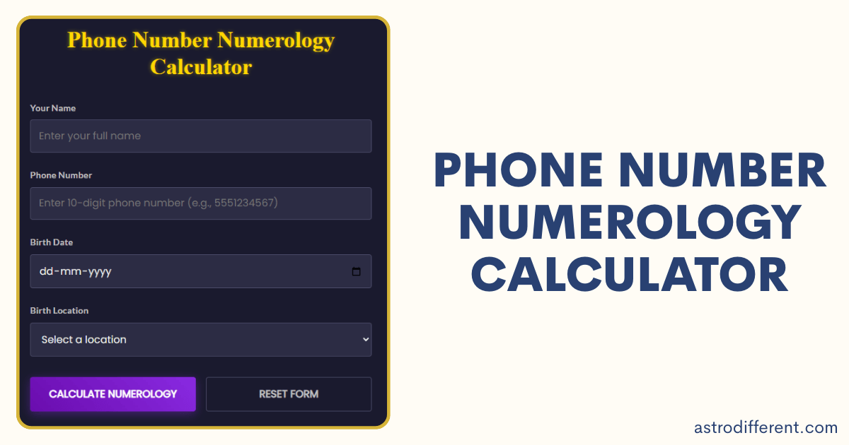 Phone Number Numerology Calculator