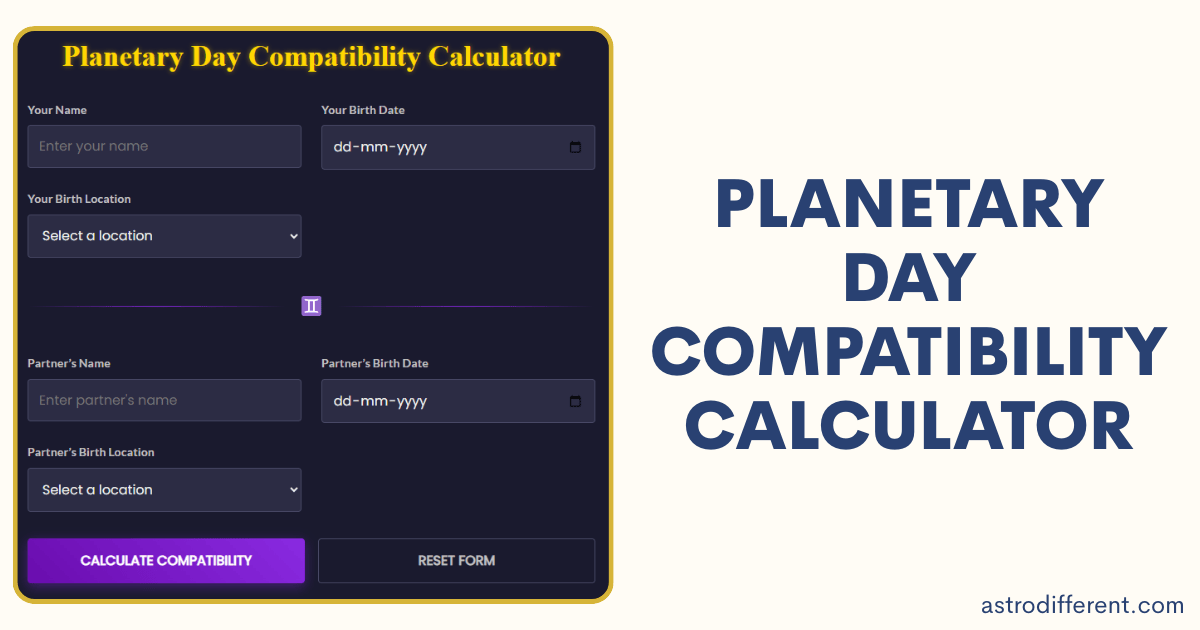 Planetary Day Compatibility Calculator