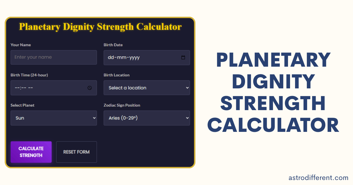 Planetary Dignity Strength Calculator
