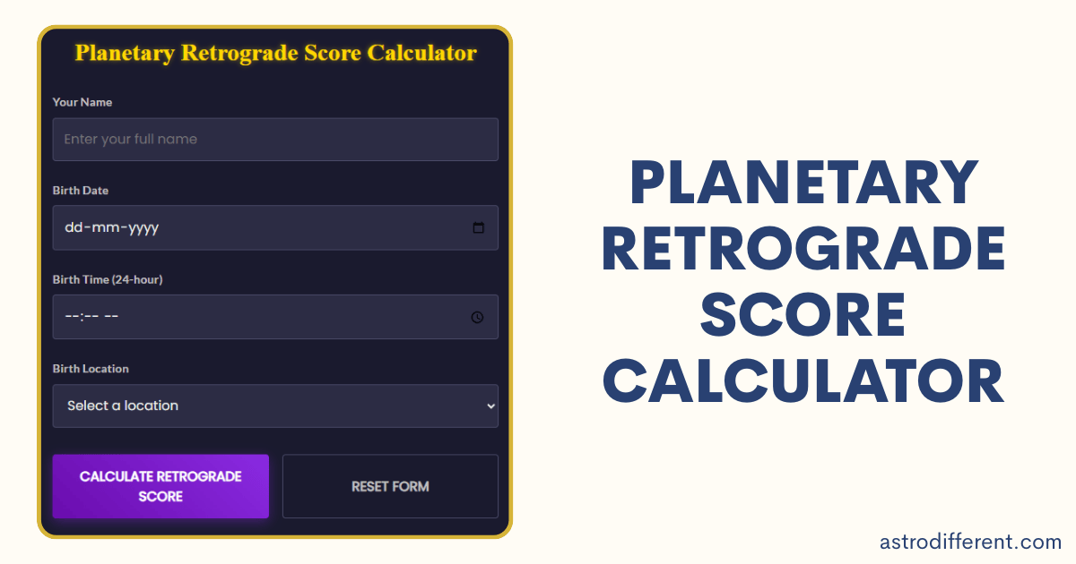 Planetary Retrograde Score Calculator