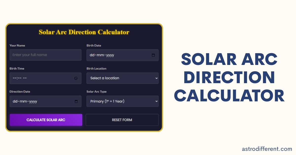Solar Arc Direction Calculator