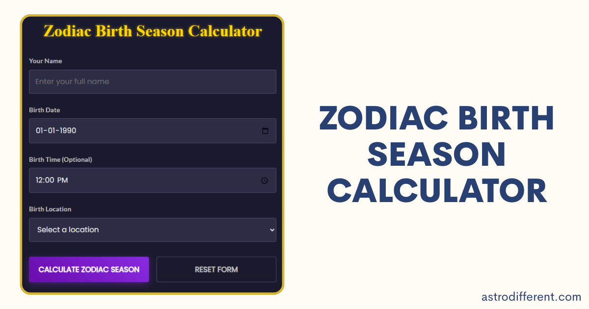 Zodiac Birth Season Calculator