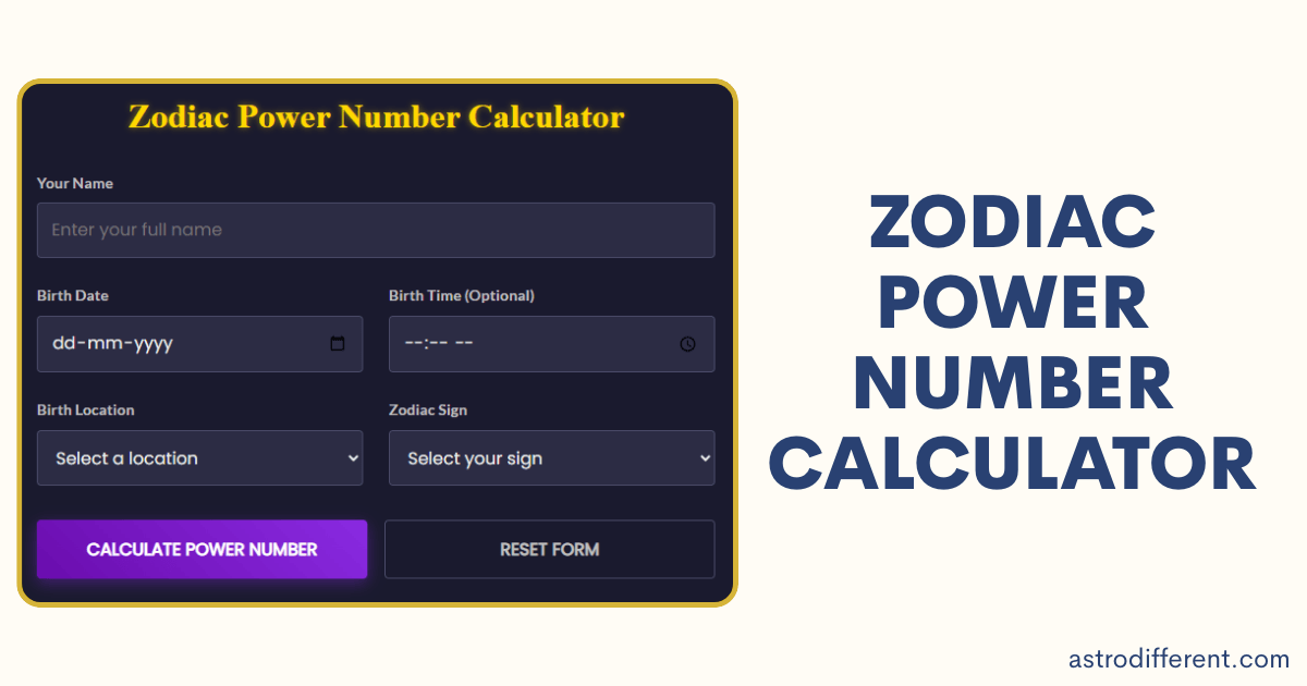Zodiac Power Number Calculator