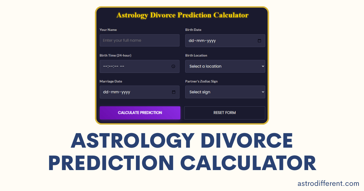 Astrology Divorce Prediction Calculator