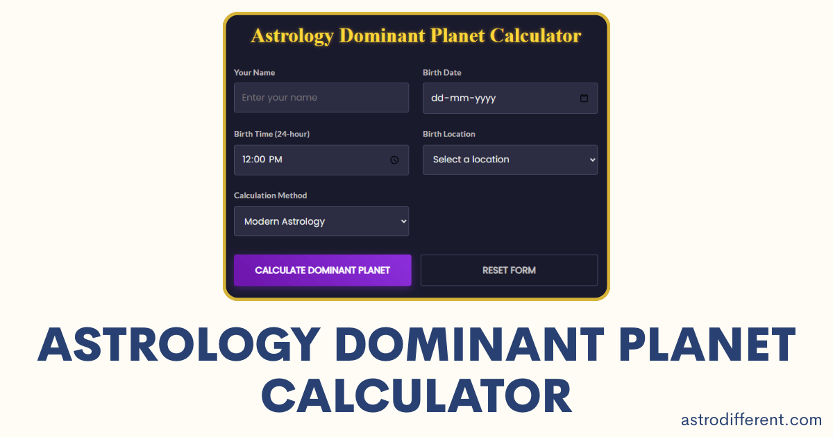 Astrology Dominant Planet Calculator