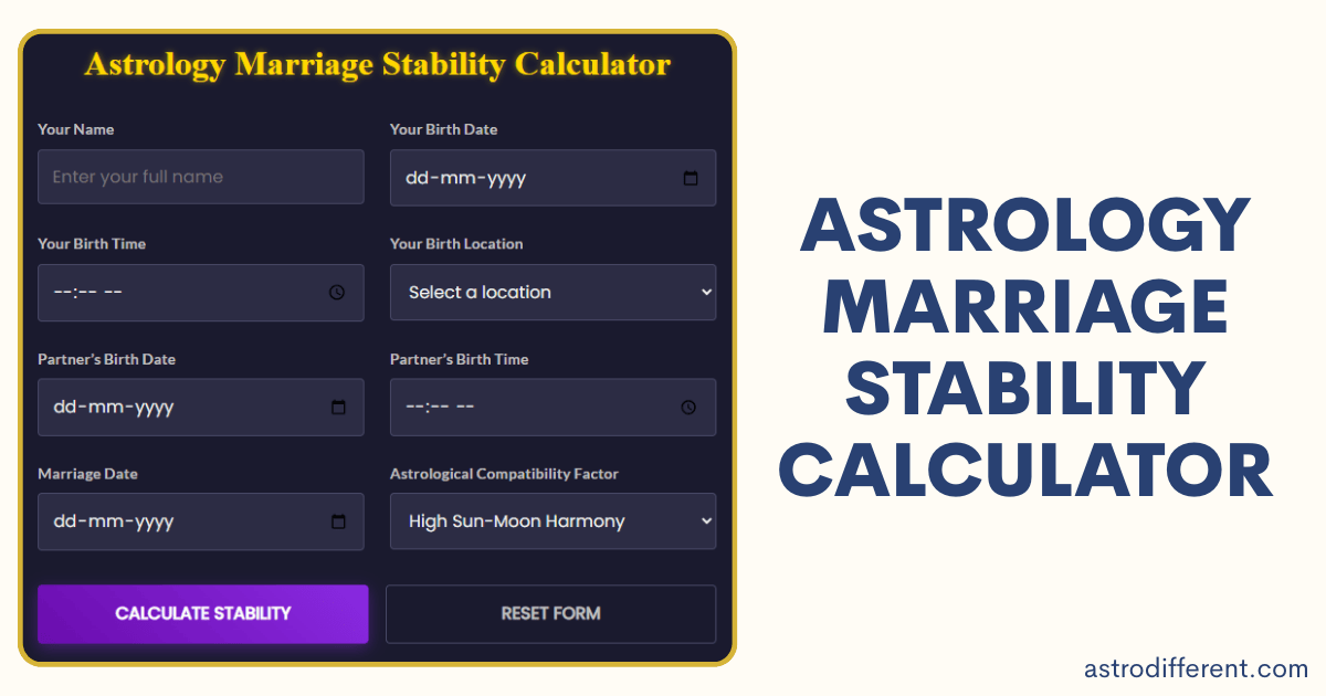 Astrology Marriage Stability Calculator