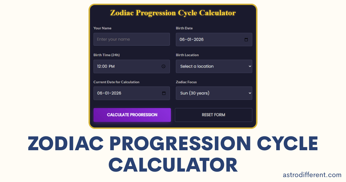 Zodiac Progression Cycle Calculator