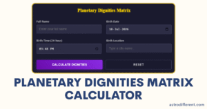 Planetary Dignities Matrix Calculator
